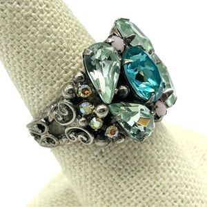Sorrelli Crystal Blue Band Ring